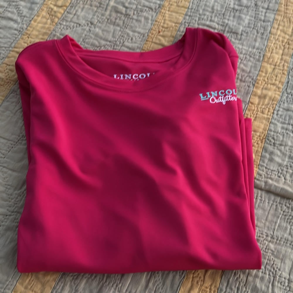 NWT Lincoln Outfitters L/O Magenta Fishing Summer LS Shirt Tee YXL (18/20) Youth